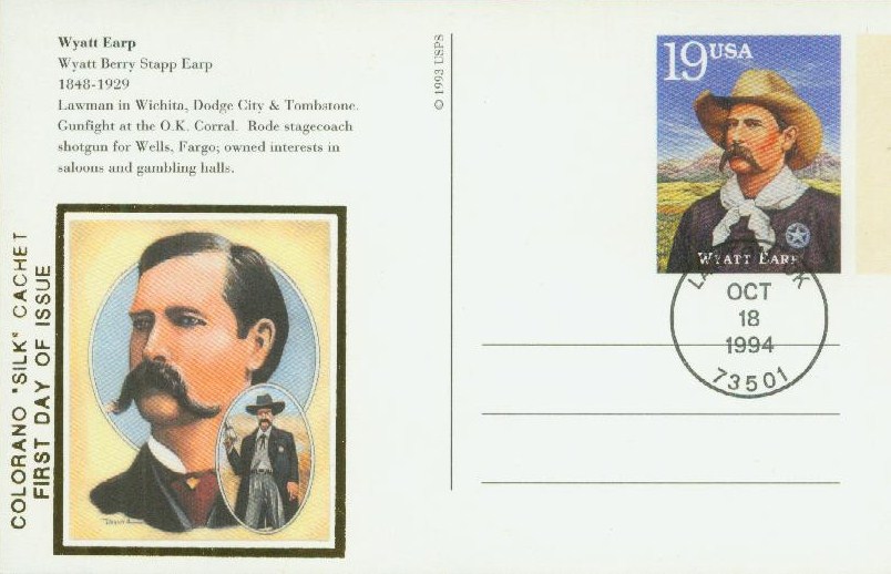 U.S. #UX187 – Earp First Day Postal Card.