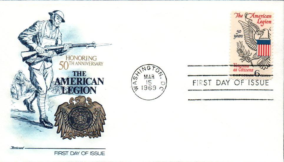 U.S. #1369 FDC – 1969 American Legion First Day Cover.