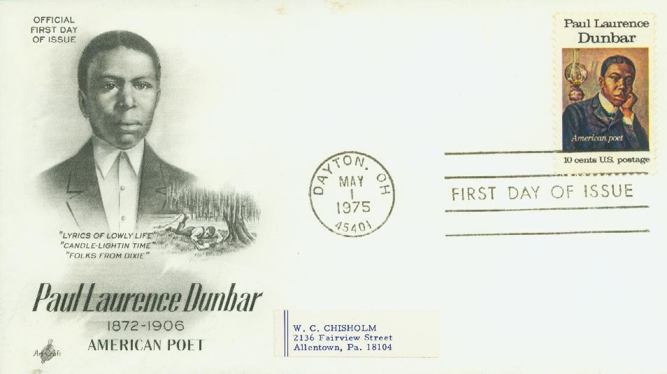 1975 10¢ Paul Laurence Dunbar Classic First Day Cover