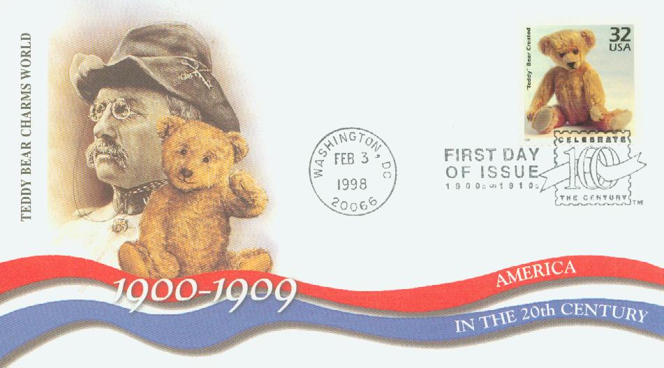 1998 32¢"Teddy" Bear Created Fleetwood First Day Cover