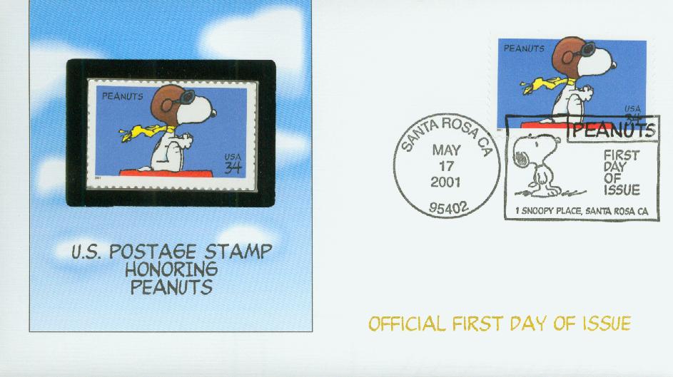 U.S. #3507 FDC â€“ 2001 Peanuts First Day Cover.