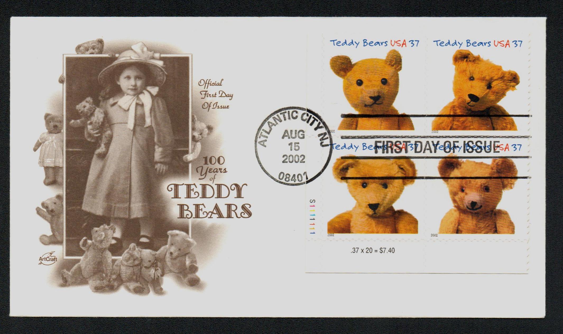 2002 37¢ Teddy Bears Classic First Day Cover