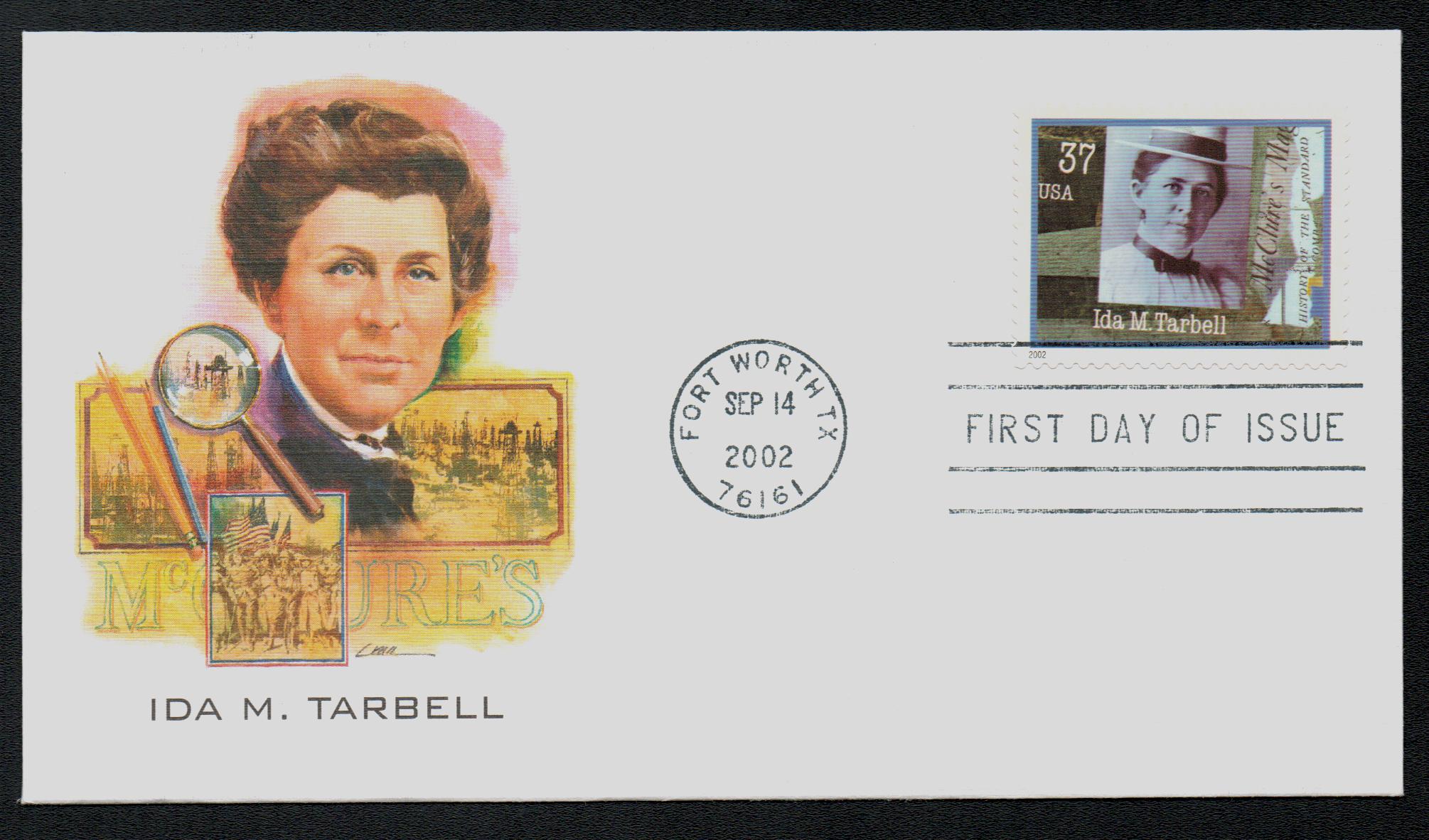 U.S. #3666 FDC – 2002 Ida Tarbell First Day Cover.