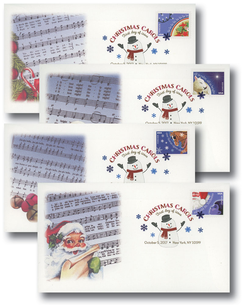 Christmas Carols - USPS Forever Stamps Book of 20 - New 2017 Release - (Pack of 5)