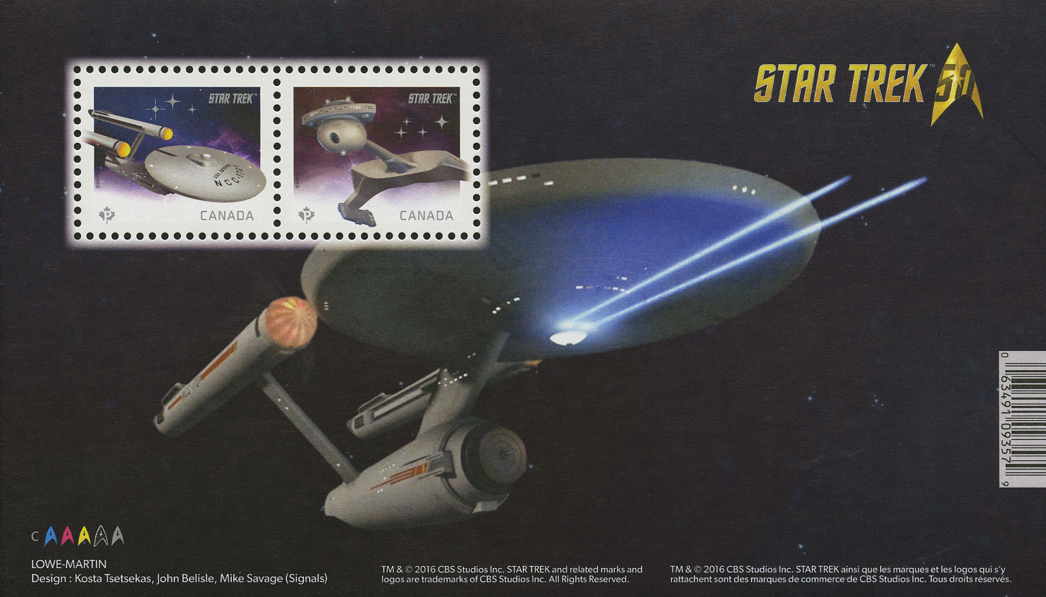 Item #M11675 – Star Trek 50th anniversary souvenir sheet.