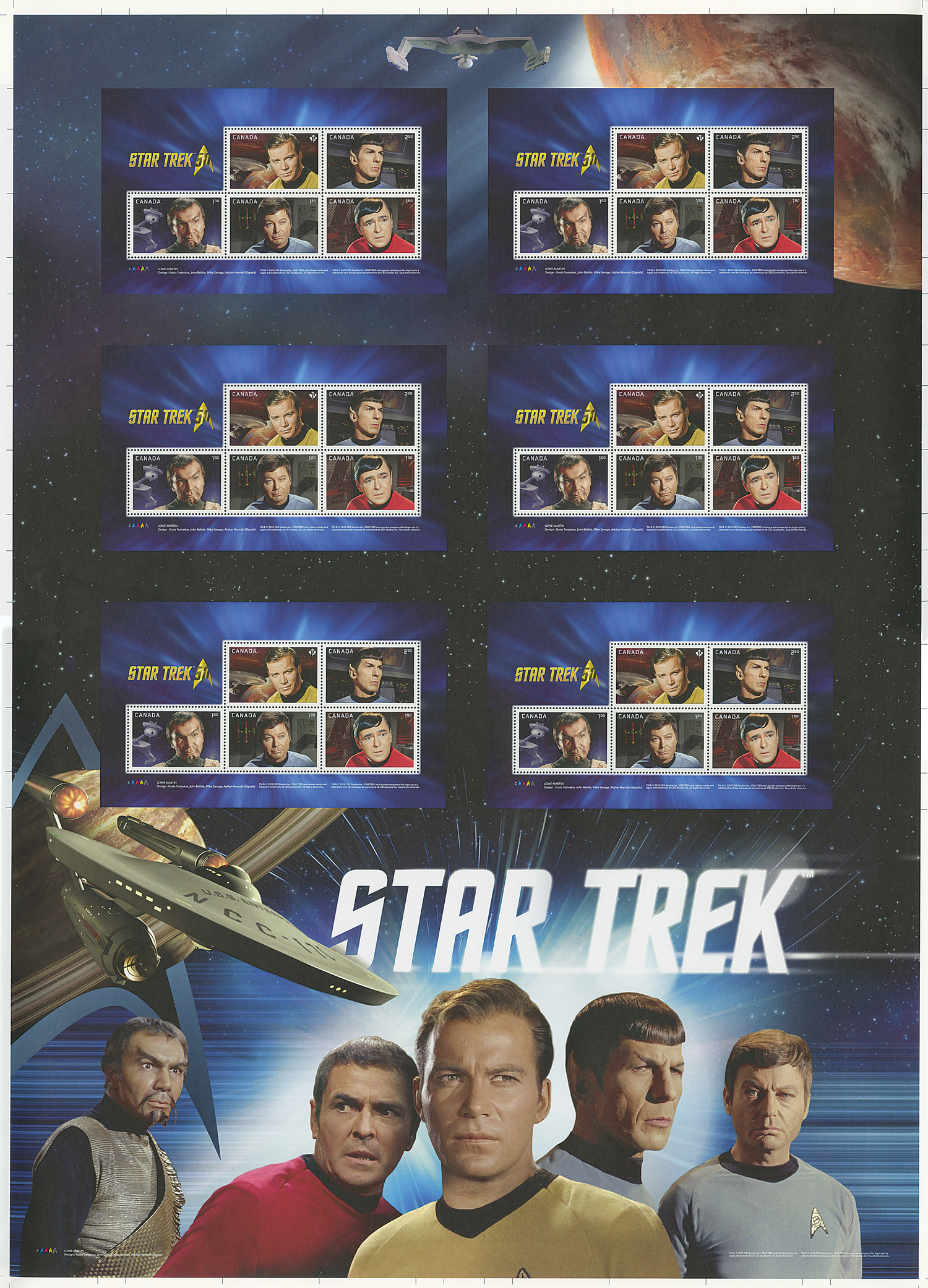 Item #M11677 – 2016 Star Trek uncut press sheet.