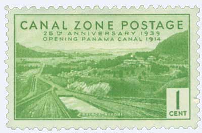 U.S. #CZ120 pictures the town of Balboa before construction of the Panama Canal.
