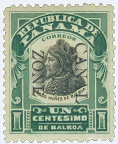 U.S. #CZ22 – The first Canal Zone issues were overprinted Panama stamps.