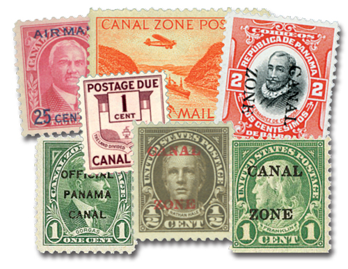 1904-78 Canal Zone Collection of 100 Stamps