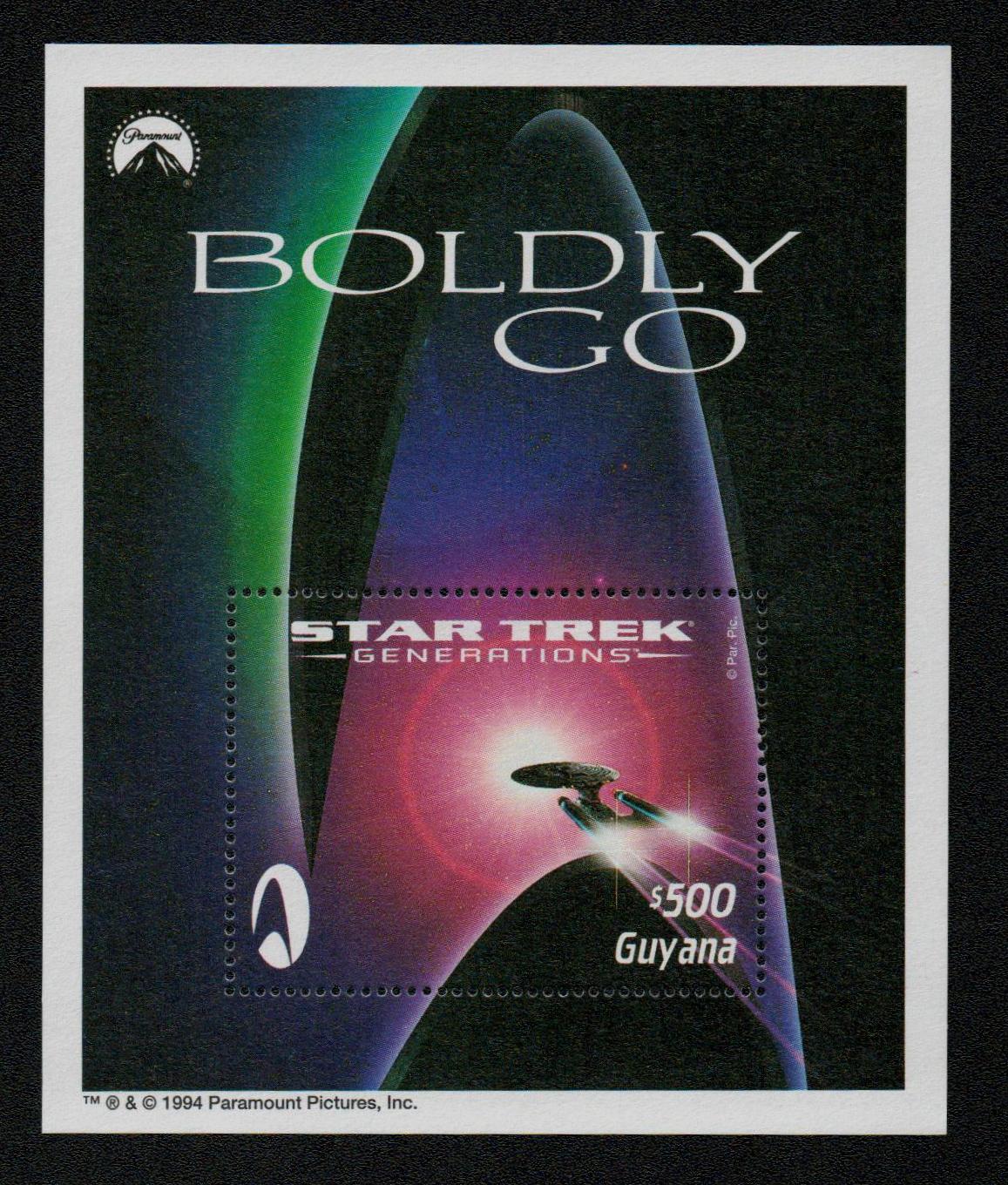 Guyana #2906 – Mint sheet honoring Star Trek Generations. 