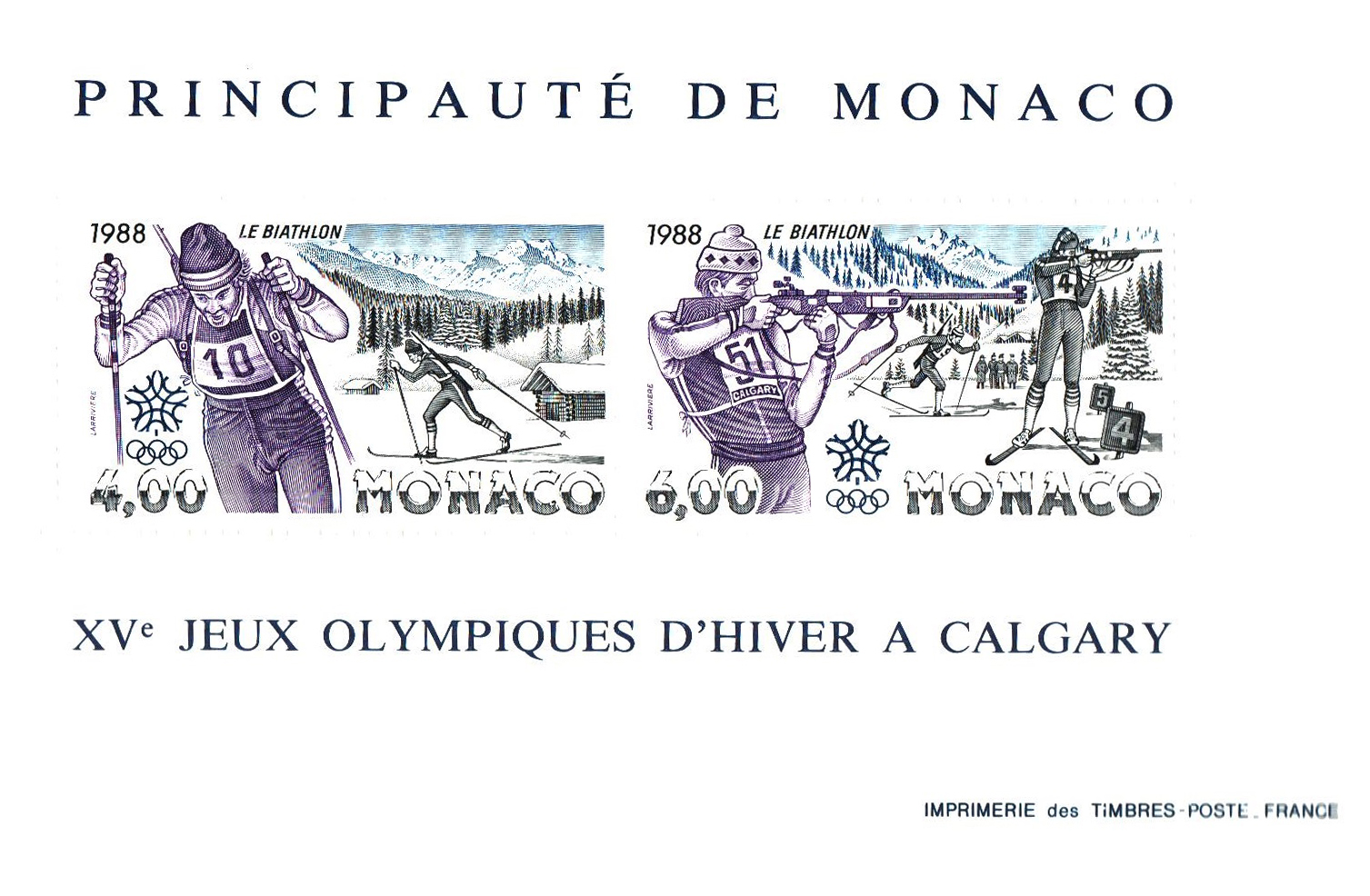 1988 Monaco Winter Olympics stamp