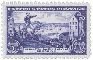  1951 3Â¢ Battle of Brooklyn stamp