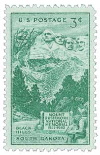 U.S. #1011 was issued for the 25th anniversary of Mount Rushmore.