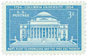 1954 3¢ Columbia University stamp