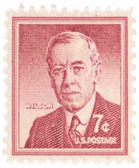 1956 Liberty Series - 7Â¢ Woodrow Wilson stamp