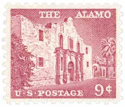 1956 Liberty Series - 9¢ The Alamo stamp