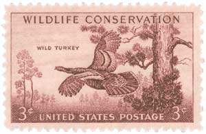 1956 Wild Turkey stamp