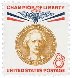 1960 8Â¢ Champions of Liberty: Ignacy Paderewski