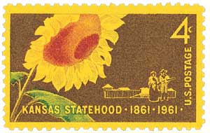 1961 Kansas Statehood stamp