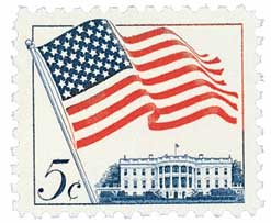1963 5Â¢ 50-Star U.S. Flag stamp