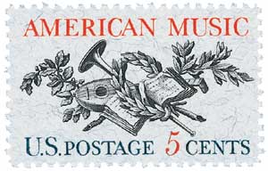 1964 5Â¢ American Music stamp