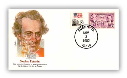 Item #126800 â€“ Commemorative cover marking Austinâ€™s 189th birthday.
