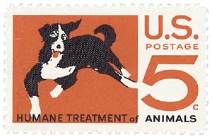 1966 5Â¢ Humane Treatment of Animals stamp