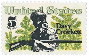 1967 5¢ Davy Crockett stamp