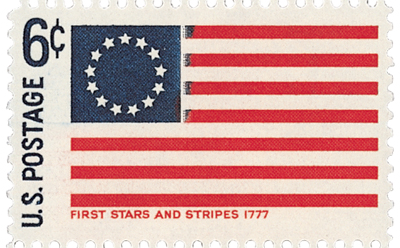 1968 6Â¢ Historic American Flags: First Stars and Stripes stamp