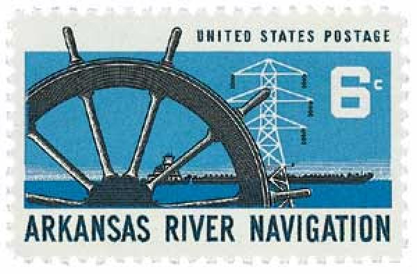 1968 Tagging omitted Arkansas River Navigation stamp