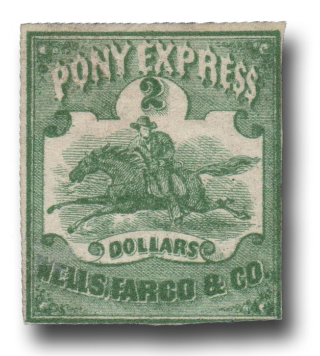 1861 $2 Green, Pony Express