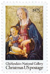 1975 10Â¢ Traditional Christmas: Madonna and Child stamp