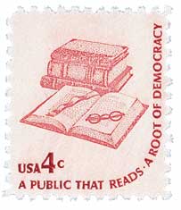 1977 Book and Eyeglasses stamp