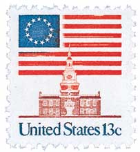 1975 Independence Hall stamp