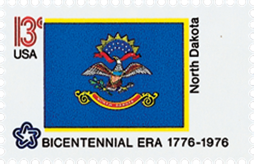 U.S. #1671 â€“ The North Dakota flag is based on a unit banner from the Philippine-American War.