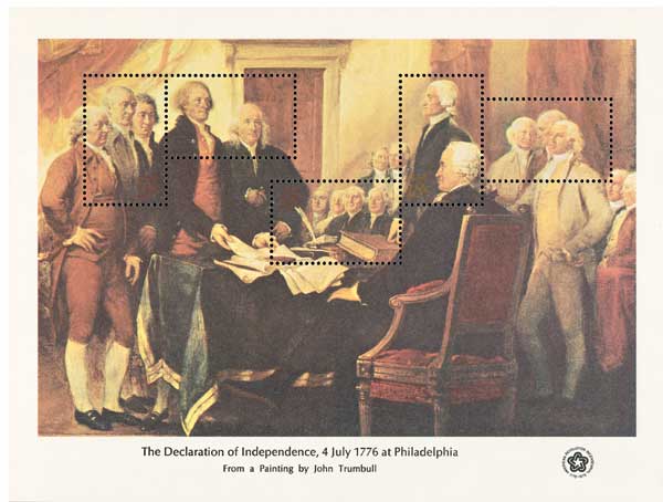 1976 Declaration of Independence souvenir sheet