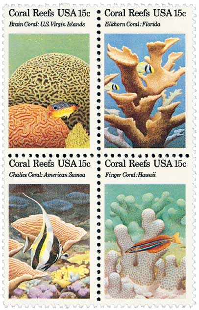 1980 15¢ Coral Reefs stamps