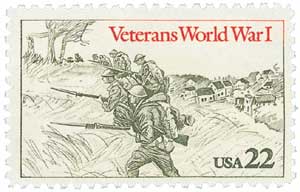 1985 22Â¢ World War I Veterans stamp