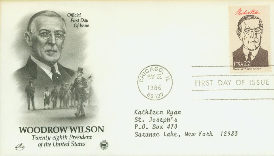 832b - 1938 $1 Woodrow Wilson, USIR watermark - Mystic Stamp Company