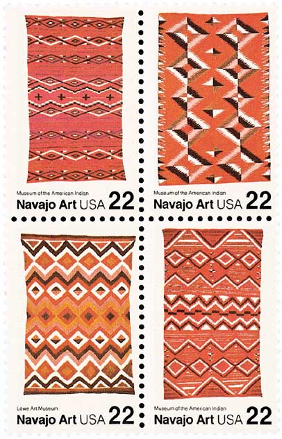 1986 22Â¢ Navajo Blankets stamps