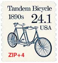 Tandem bicycle stamp