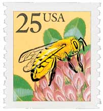 1988 25¢ Honeybee, coil
