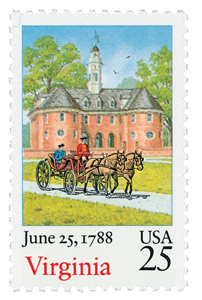 1987 Virginia statehood stamp