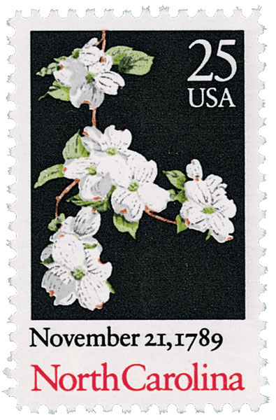1987 25¢ Bicentenary Statehood: North Carolina stamp
