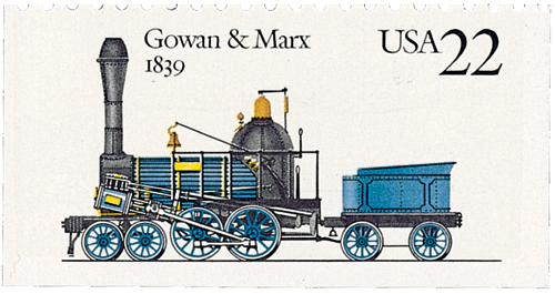 1987 22¢ Steam Locomotives: Gowan & Marx
