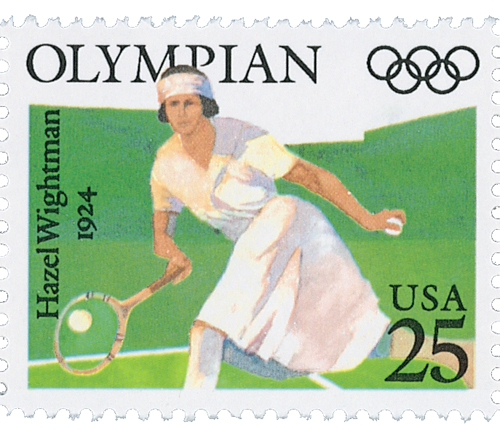 1990 25¢ Olympians: Hazel Wightman stamp