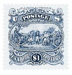 U.S. #2590 is based on an essay that was never used for the 1869 Pictorials. It was engraved by the most renowned stamp engraver of all time, Czeslaw Slania.