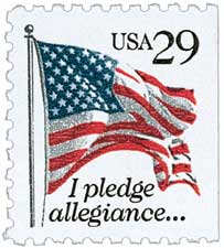 1992 Pledge stamp with black denomination 