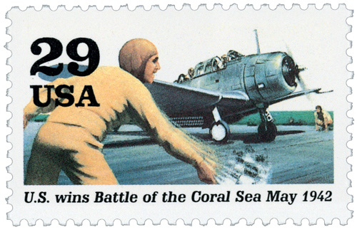 1992 29¢ World War II: US Wins Battle of the Coral Sea