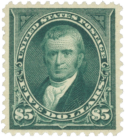 FIVE 40c John Marshall Stamps Pack of 5 Vintage Unused US 